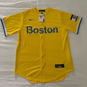NWT - Boston Red Sox Xander  Nike Gold/Light Blue City Connect Player Jersey
